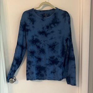 American Eagle Outfitters Navy Tie-Dye Long Sleeve Tee